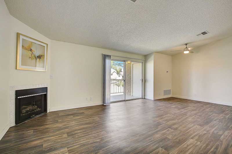 Pines Apartments living room and dining area